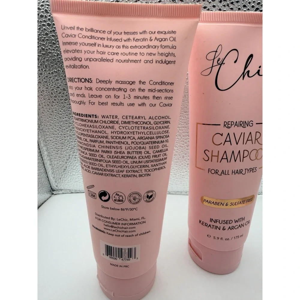 Le Chic Repairing Caviar Shampoo & Conditioner Set, Keratin, Paraben-Free, 5.9oz